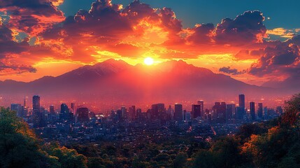 Fototapeta premium Timeless Santiago: Illustrated Travel Poster for Unique Home Decoration
