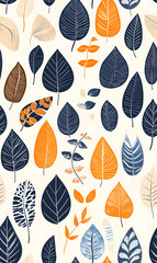 floral flower and leaf elements modern doodle illustrator seamless pattern for wallpaper or background