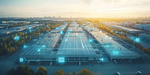 Smart Factory, Industrial IoT Network Optimizes Production, Enhances Efficiency, Improves Data Analytics, and Increases Sustainability.