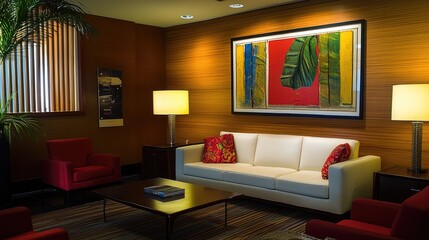 Modern Living Room with Artistic Decor and Stylish Furniture
