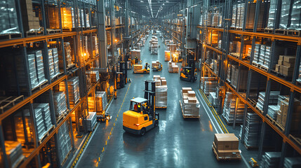 Obraz premium Warehouse forklift industrial