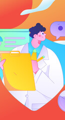 Medical characters fighting the epidemic flat vector concept operation hand drawn illustration
