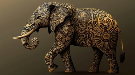 Elegant Elephant with Intricate Patterns and Design