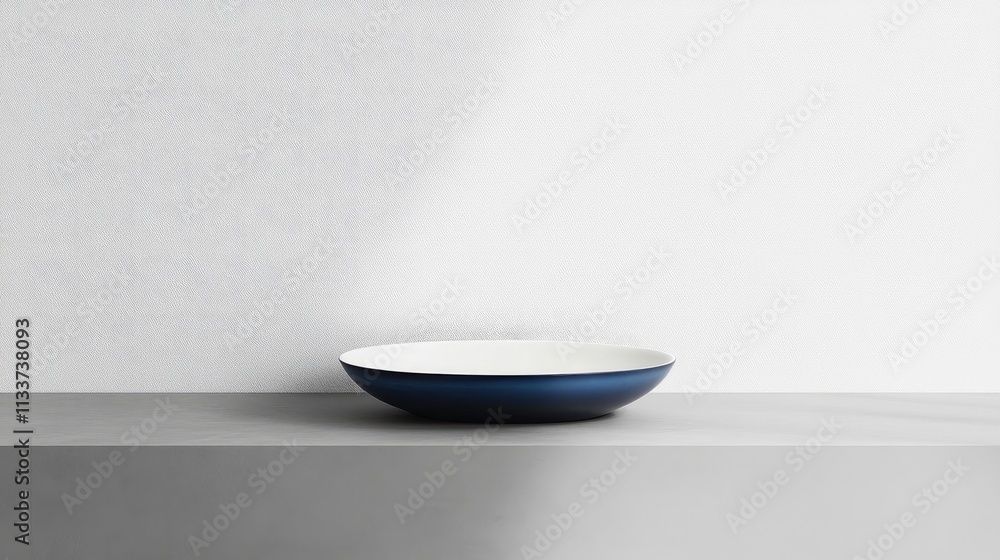 Poster elegant round plate with minimalist design on subtle background