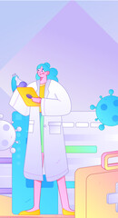 Medical characters fighting the epidemic flat vector concept operation hand drawn illustration
