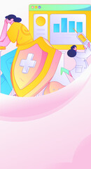 Medical characters fighting the epidemic flat vector concept operation hand drawn illustration
