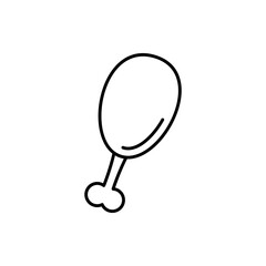 chicken thigh icon, line vector isolated on white background. trendy and modern design