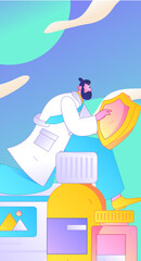 Medical characters fighting the epidemic flat vector concept operation hand drawn illustration
