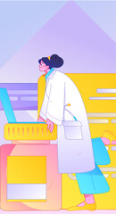 Medical characters fighting the epidemic flat vector concept operation hand drawn illustration
