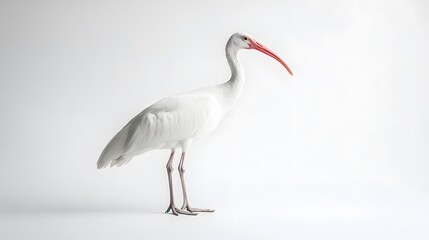 Obraz premium 70. A white ibis standing tall in a white setting