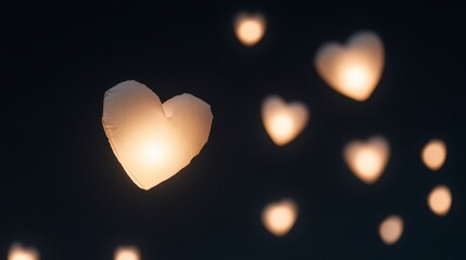 Glowing Heart Lanterns Romantic Night Lights Valentine s Decor