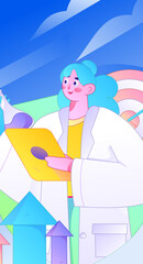 Medical characters fighting the epidemic flat vector concept operation hand drawn illustration
