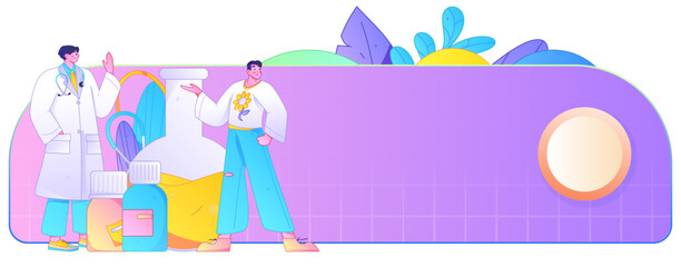 Medical characters fighting the epidemic flat vector concept operation hand drawn illustration
