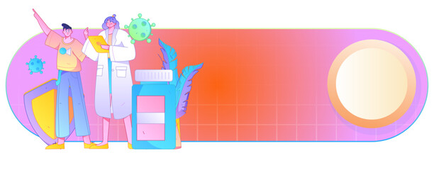 Medical characters fighting the epidemic flat vector concept operation hand drawn illustration
