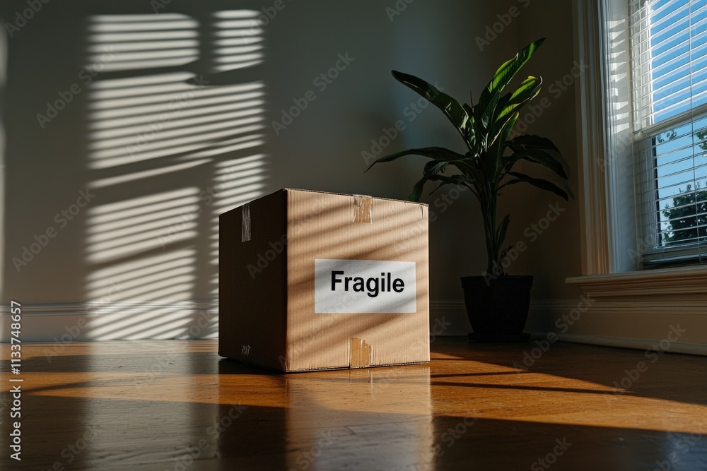 Poster A moving box labeled 