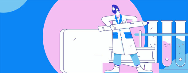 Medical characters fighting the epidemic flat vector concept operation hand drawn illustration
