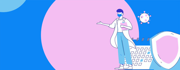 Medical characters fighting the epidemic flat vector concept operation hand drawn illustration
