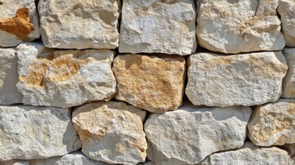 Obraz premium Close-up of a Rough Stone Wall with Uneven Texture