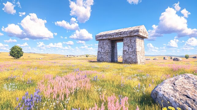 Mystical Stone Circle in Scenic Landscape