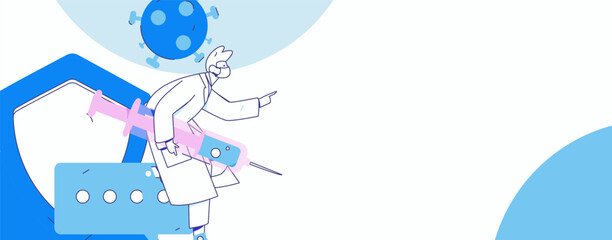 Medical characters fighting the epidemic flat vector concept operation hand drawn illustration
