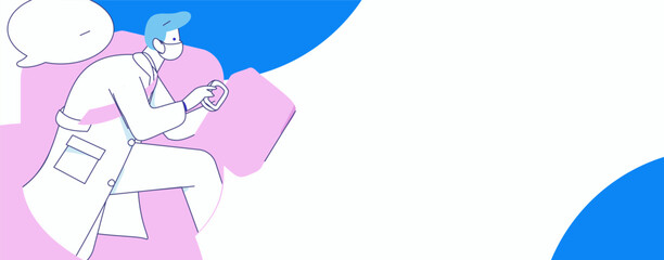 Medical characters fighting the epidemic flat vector concept operation hand drawn illustration
