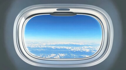 Vector Illustration of Airplane Window with Transparent Glass Pane