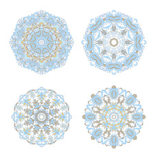 Laced decorative rosette - mandala on white background