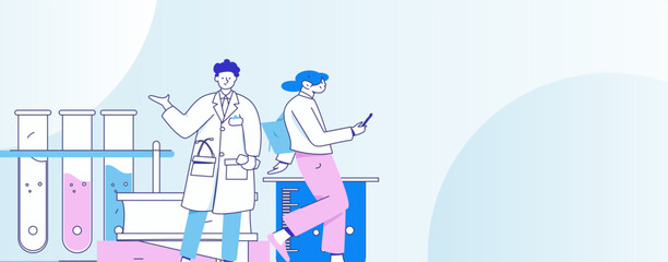 Medical characters fighting the epidemic flat vector concept operation hand drawn illustration
