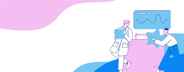 Medical characters fighting the epidemic flat vector concept operation hand drawn illustration
