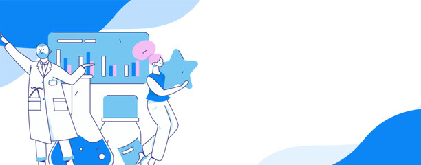 Naklejka premium Medical characters fighting the epidemic flat vector concept operation hand drawn illustration 