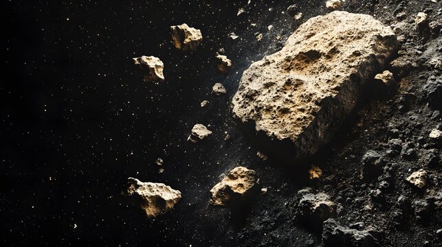 Asteroid Field Rocks Space Debris Cosmic Dust