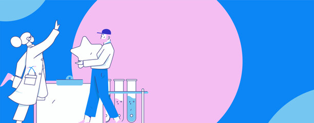 Medical characters fighting the epidemic flat vector concept operation hand drawn illustration
