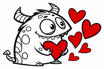 Celebrate love and creativity with this exquisite vector line art of Valentine Passion Petals in white. Perfect for romantic-themed designs, Valentine's Day projects, and elegant floral decor. 