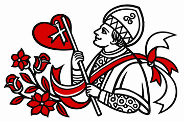 Discover the elegance of vector line art with this Valentine Love Claus design on a clean white background. Perfect for holiday-themed projects, romantic artwork, and creative designs  Download or get