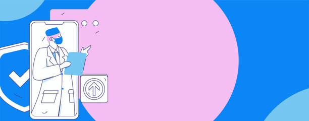 Medical characters fighting the epidemic flat vector concept operation hand drawn illustration
