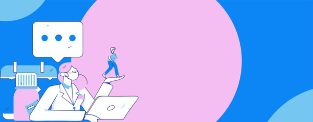 Medical characters fighting the epidemic flat vector concept operation hand drawn illustration
