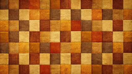 Fototapeta premium Warm-toned square textile pattern background with subtle texture and variations in earthy shades
