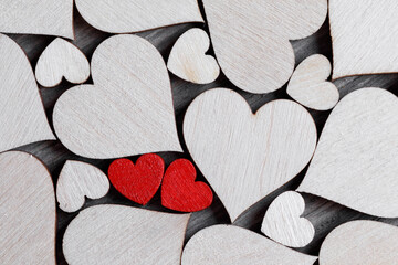 Obraz premium wooden hearts macro close up