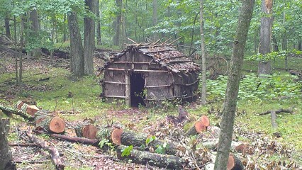 Primitive Hut in the Woods © Kevin