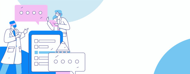 Doctor examines patient flat vector concept operation hand drawn illustration
