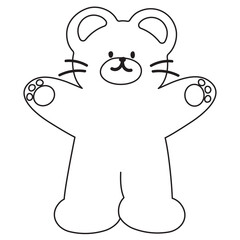 Teddy bear outline for kid colouring book, art, painting, animal print, tattoo, zoo, souvenir shop, cartoon character, comic, mascot, standee, bear shape, colouring page, amusement park, greeting card