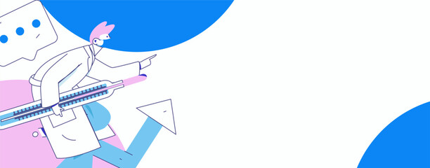 Doctor examines patient flat vector concept operation hand drawn illustration
