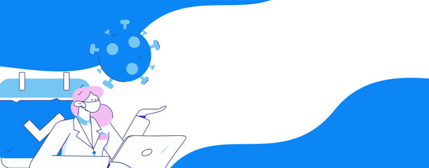 Doctor examines patient flat vector concept operation hand drawn illustration
