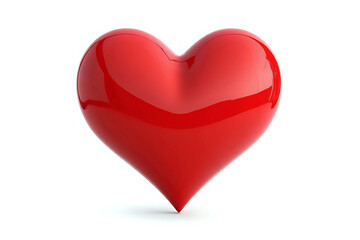 Red heart shape isolated on white