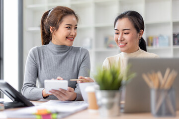 Business Documents, Auditor two businesswomen checking searching document legal prepare paperwork or report for analysis TAX time,accountant Documents data contract partner deal in workplace office