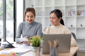 Business Documents, Auditor two businesswomen checking searching document legal prepare paperwork or report for analysis TAX time,accountant Documents data contract partner deal in workplace office