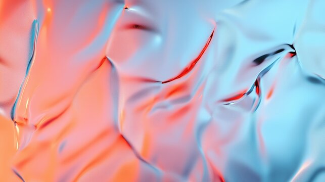 Abstract fluid texture with metallic red and blue hues creating a dynamic and vibrant design