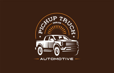Pickup Truck Silhouette Vector Emblem Logo Design © Muhammad