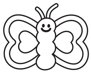 Butterfly outline for animal, tattoo, kid colouring book, art, painting, spring and summer, zoo, souvenir, cartoon character, comic, mascot, patch, brooch, picnic, park, yard, insect, blossom, fabric	
