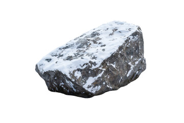 Snow Covered Rock Isolated on PNG Transparent Background